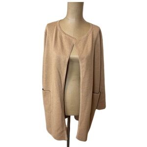 J Crew Juliette collarless sweater-blazer Tan Brown Size XS